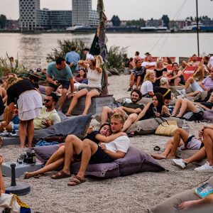 Pllek in North, city beach with culture and gastronomy on ’t IJ